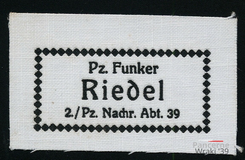 [Z.Pz.Nachr.Abt.39.001] B004 Einnäher Panzer Stahnsdorf 2. WK 1933-45 Teltow Panzerregiment aw