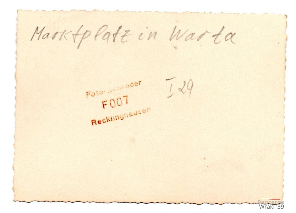 [Z.Inf.Rgt.102.001] Marktplatz in Warta bei Lodz , Polen Feldzug 1939, 2 WK Foto r