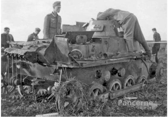 In the fighting that destroyed this Panzer I, Panzerschiitze Bader of the 2nd Battalion was killed.jpg