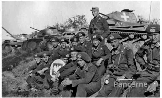 The light tank platoon of the regimental headquarters during a break in operations