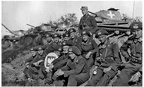 The light tank platoon of the regimental headquarters during a break in operations
