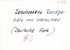 [Z.Pz.Abt.65.003] marnit 35 052 zerschossene Randgebiete von Warschau + deutsche PAK Nachlass 4.PD Polen rw