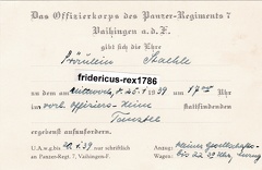 Brief Einladung vom Offizierkorps des Panzer-Regiments 7 Pz.-Rgt. 7 Tank 1939 aw