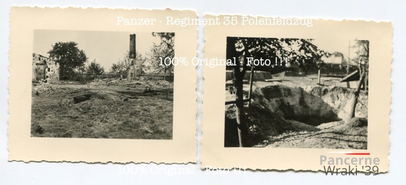 [Z.Pz.Rgt.35.001] X238 2 Fotos Panzer Rgt. 35 Polen - Feldzug 1939 Ortschaft Zerstörung aw.jpg
