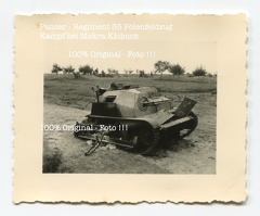 [Z.Pz.Rgt.35.001] X240 Foto Panzer Rgt. 35 Polen - Feldzug 39 Polnischer Panzer Mokra Klobuck aw