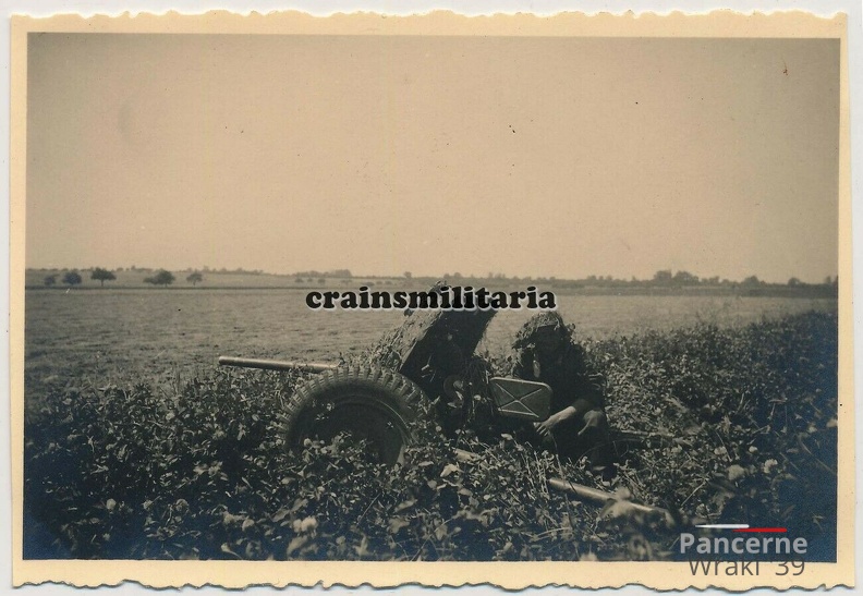 [Z.Inf.Rgt.72.002] #23 Orig. Foto 46.ID PaK Stellung b. letzte Kampf Angriff Gefecht in Frankreich 1940