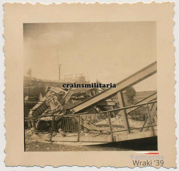 [Z.Art.Rgt.53.001] #021 Foto zerstörte Brücke in Polen 1939
