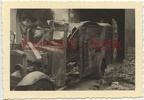 [Z.Inf.Rgt.59.002] A816 Foto Wehrmacht Infanterie Reg. 59 Polen Warschau PKW LKW Sankra Beute crash