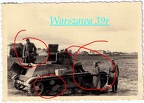 [7TP][#321]{026}{b} 2.KCzL.D.O.W, Załuski(Warszawa), dziura na lewej burcie pod wieżą, bliżej drogi, wieża w przód