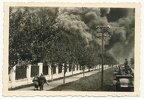 [Z.Pz.Abw.Abt.53.001] Foto Panzerjäger Abt. 53 Polenfeldzug 1939 Treibstofflager brennt ! Krupp LKW