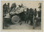 [Z.Inf.Rgt.92.001] #023 Orig. Foto Krad bei 4-Rad SdKfz 222 Panzerspähwagen vor LOMZA Narew Polen 1939