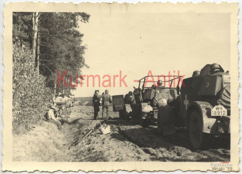 [Z.Aufkl.Abt.17.001] C935 Foto Wehrmacht Polen Panzer A.A.17 Spähwagen KFZ13 Name Jaguar auf Mine gef