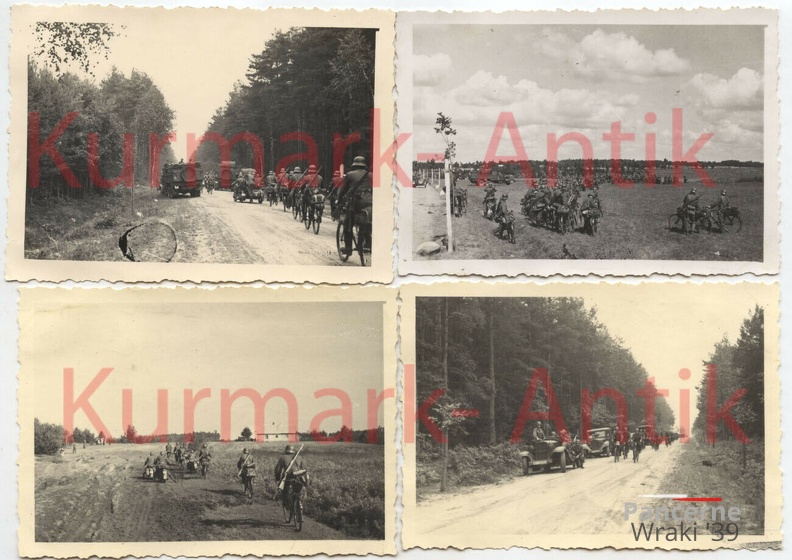 [Z.Aufkl.Abt.17.001] C944 Fotos Wehrmacht Polen Front Grenze Panzer A.A.17 Fahrrad Radfahr Schwadron