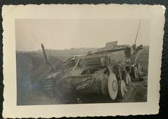 [Z.Pz.Rgt.35.003] Foto Panzerregiment 35 Bamberg zerstörter Panzer II Polen aw