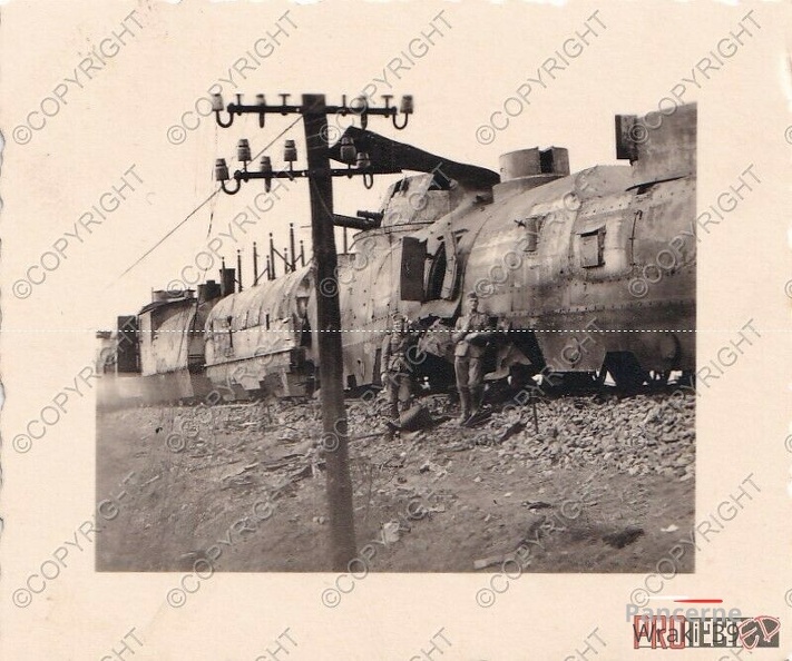 [Z.Pz.Abw.Abt.41.001] zerstörter polnischer Panzerzug Panzerjäger Abt 41 Polen Feldzug aw