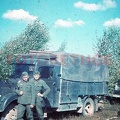 [Z.Art.Rgt.50.001] Color Farb Dia 20.9.39 Polenfeldzug LKW Munitionskolonne Getarnt in Ostrówek