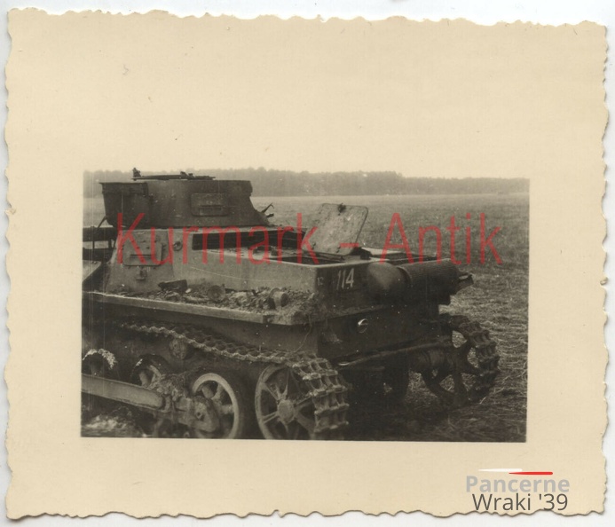 [Z.Art.Rgt.31.002] S383 Foto Wehrmacht Polen Feldzug Panzer I crash Volltreffer TOP !