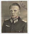 [Z.Pz.Rgt.01.006] A708 Foto Wehrmacht Panzer Regt.1 Portrait Passbild Ausweis Offizier Beamter TOP