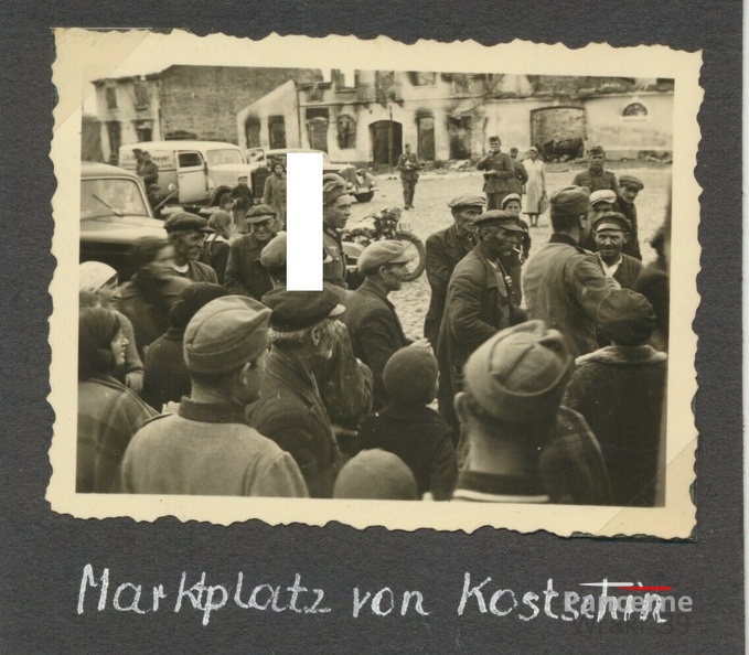 [Z.BA.22.002] Polen Feldzug Marktplatz Kostrzyn deutsche Soldaten und Bevölkerung 1 BB 22