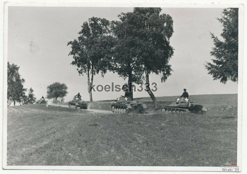 [Z.SS.Rgt.Deut.002] Foto Panzer II Kampfwagen der Wehrmacht auf dem Vormarsch in Polen 1939 Tanks !