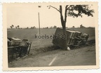 [Z.Kw.Tr.Rgt.602.001] Foto (1) polnische Armee LKW Fahrzeug Wracks bei Schönau Swierzawa Polen 1939
