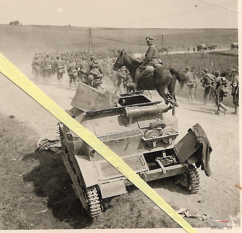[Z.X0083] Technikfoto Polen 1939 - erbeuteter abgeschossener polnischer Panzer