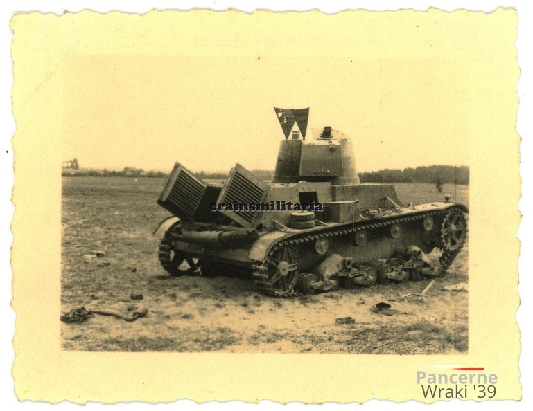 [Z.Kav.Schütz.Rgt.04.002] Orig. Foto polnische Beute Panzer 7TP Tank bei WARSCHAU Modlin Polen 1939