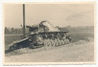 [Z.Lg.Nachr.Rgt.8.001] Foto Panzer IV Kampfwagen Wrack der Wehrmacht am Straßenrand in Polen 1939