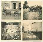 [Z.Inf.Rgt.82.001] 4 Fotos Infanterie Reg. 82 Polenfeldzug 1939 Gefechtswagen Ruinen Landser Gräber