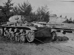 [Z.X0148] Krieg 1939 - Sochczew ( Masowien ) zwei zerstörte deutsche Panzer bw